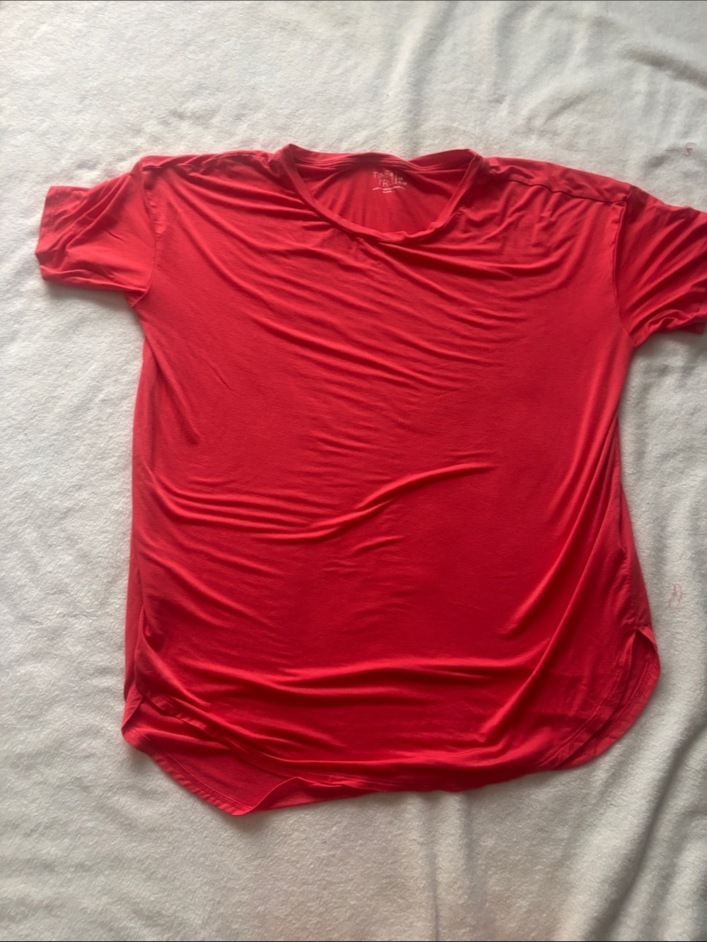 Time and Tru Red Short Sleeve Round Neck Top